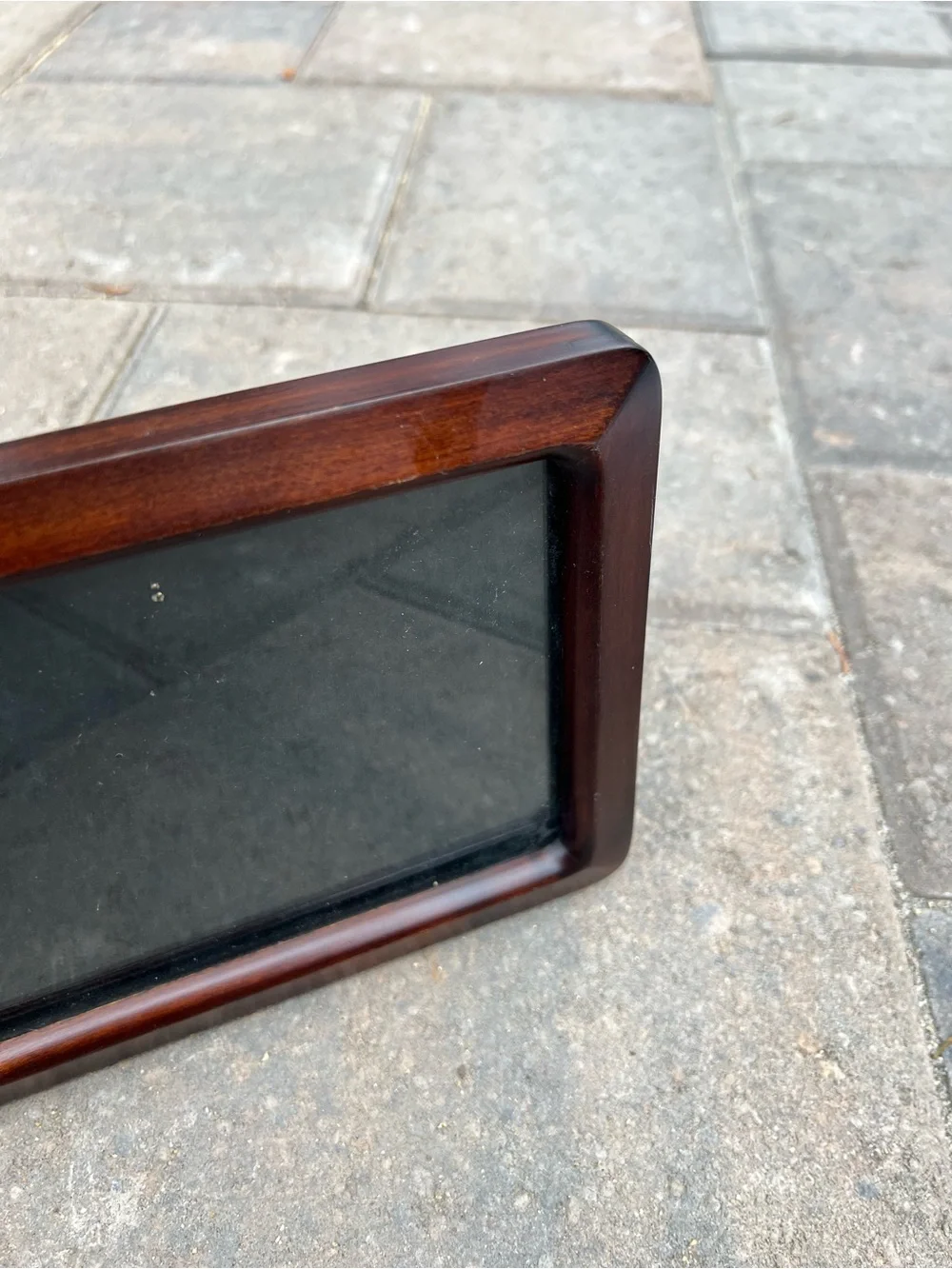 Vintage Mahogany Wood 5x7 Picture Frame Rounded Waterfall Edge Easel Back